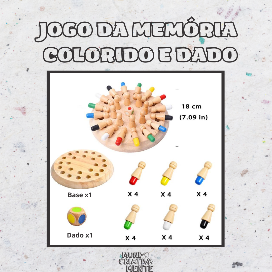 Jogo da Memória Colorido e Dado