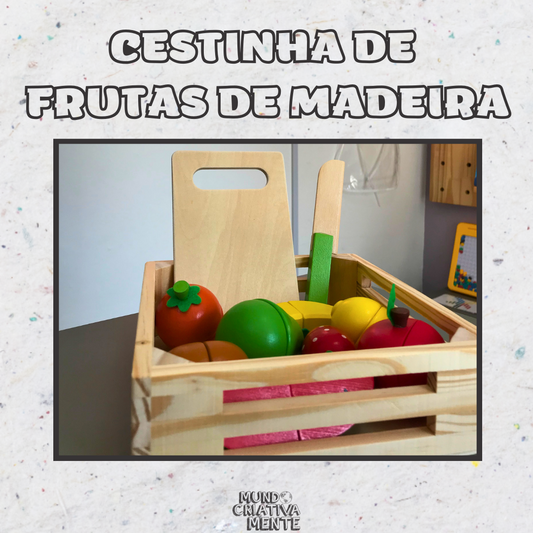 Cestinha de Frutas de Madeira - Montessori