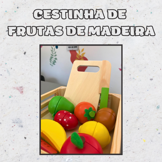 Cestinha de Frutas de Madeira - Montessori