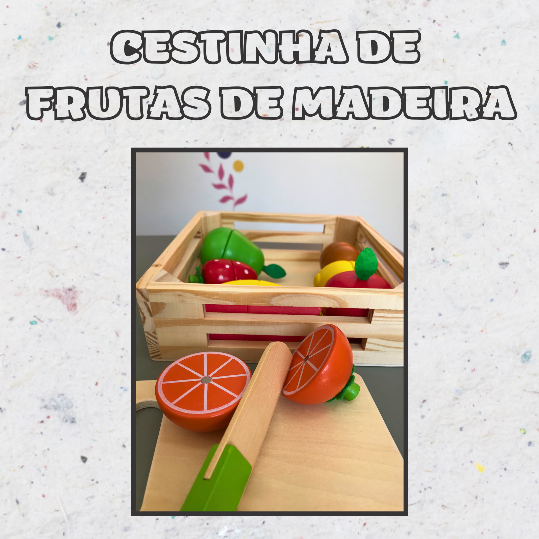 Cestinha de Frutas de Madeira - Montessori