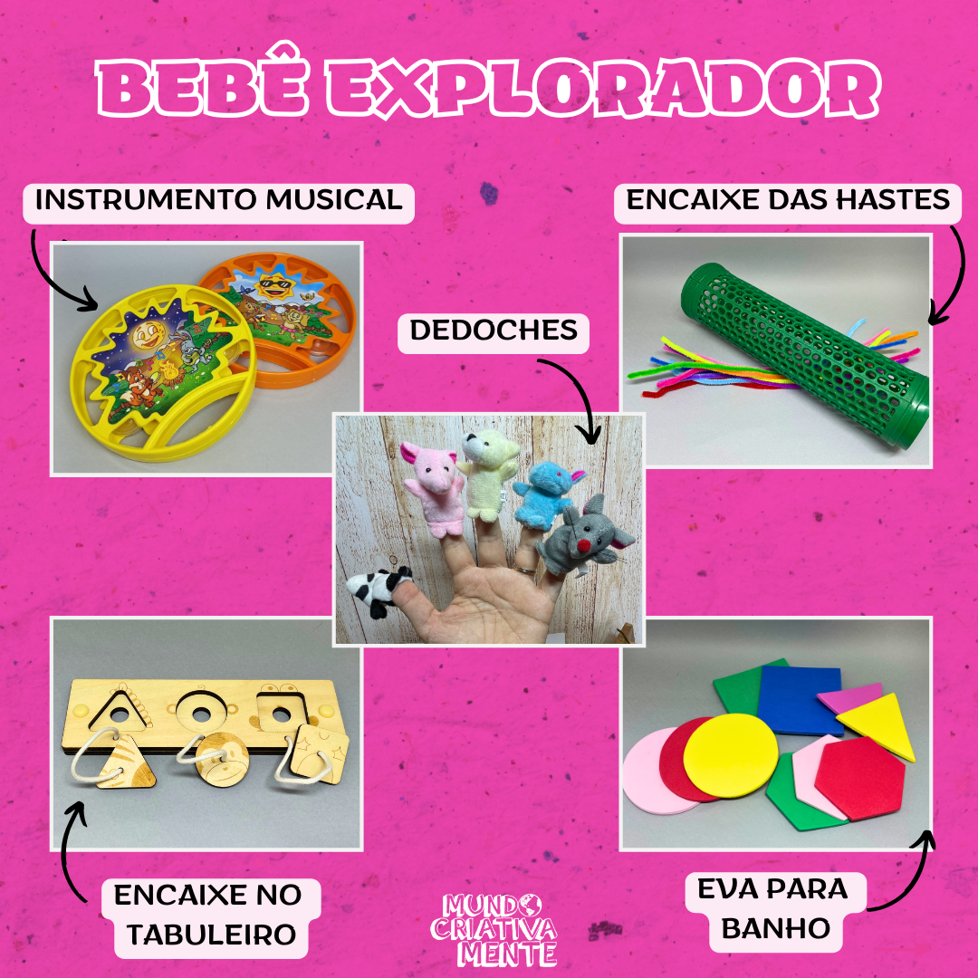 Caixa de Estímulos Bebê Explorador - 5 brincadeiras