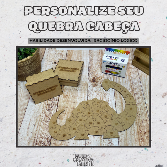 Personalize seu quebra cabeça do dinossauro